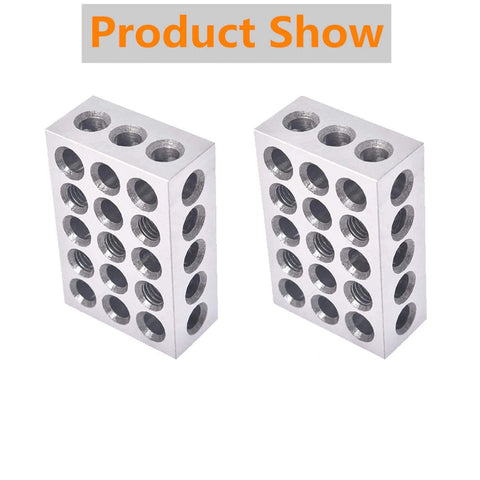 1x2x3 inch aluminum blocks, set of two, with multiple threaded holes