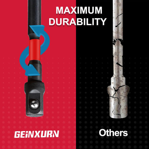 Comparison of Geinxurn Eight Piece Impact Socket Adapter Set For Three Eighths Inch Drive With Enhanced Durability vs Standard Adapter
