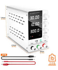 DC Power Supply Variable Output 32V 6A And 30V 10A Regulated Switching Power Source with 4-digit LED display and cables