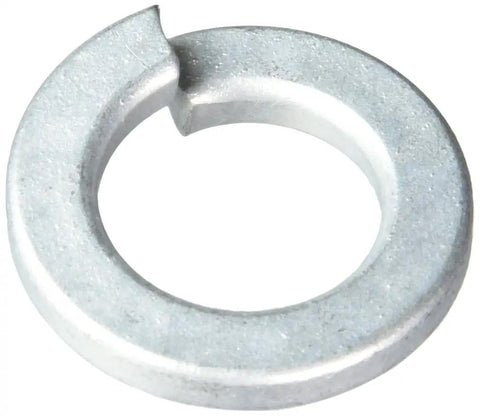 Split Lock Zinc Washer 5/8 Inch 25 Pack for nuts and bolts prevents loosening from vibration and corrosion, metallic close-up
