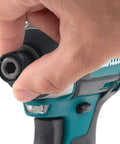 Hand holding 18V Cordless Impact Driver With 2900 RPM And 3500 IPM 1460 Inch Pounds Of Torque 4 Pole Motor and All Metal Gear Housing