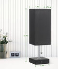Set Of 2 Bedside Lamps With Dual USB Ports, Small Nightstand Table Lamps With Black Fabric Shade For End Tables on desk