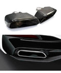 BMW 5 Series G30 G38 Beefed-Up Exhaust Pipe Muffler Tailpipe Replacement Tips, Durable Stainless Steel Rear Tail Tips in Bright Black Silver Finish