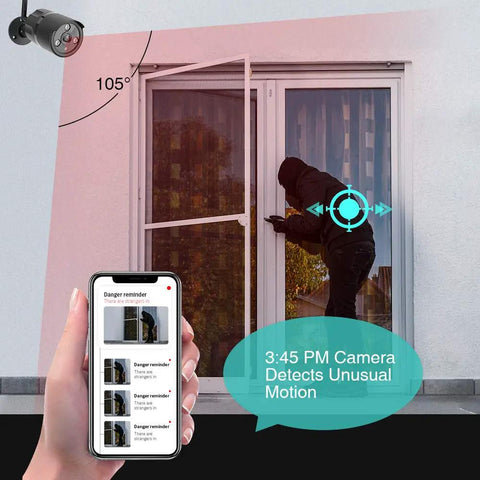 Top Notch 1080P Wifi Outdoor Security Camera With Full Hd Night Vision Ai Motion Detection Instant Phone Alerts shown detecting motion at door