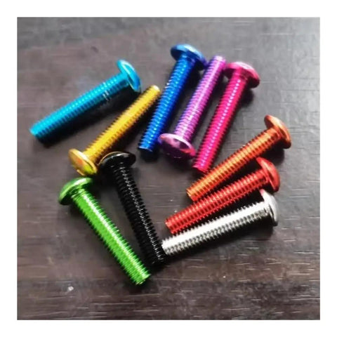 Colorful Aluminum Hex Socket Head Screws Set For DIY Projects M3 M4 M5 M6 5 6 8 10 12 16 20 25 30mm Lengths 10 Pieces Orange Pro Grade For Home Office And Gadget Builds displayed on table.
