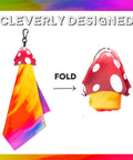 Seabbo glasses cleaning cloths, double-sided microfiber, mushroom-themed keychain cloth and small mushroom cloth, 2-piece