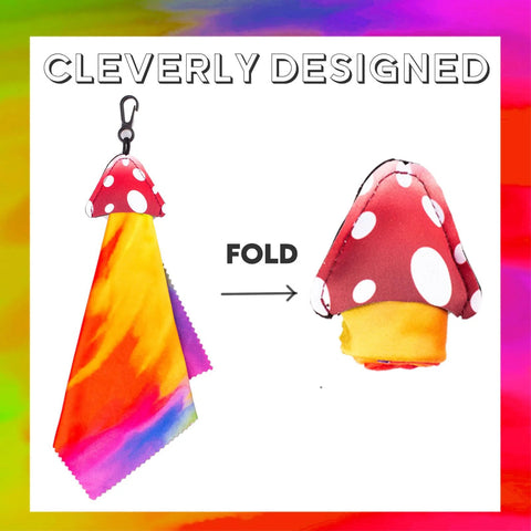 Seabbo glasses cleaning cloths, double-sided microfiber, mushroom-themed keychain cloth and small mushroom cloth, 2-piece