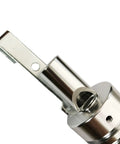 Close-up of XL Size Aluminum Alloy Universal Turbo Sound Exhaust Muffler Pipe Whistle, silver tone, showing attachment detail.