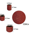 Heavy Duty 142 Piece Sanding Drum Kit 320 Grit Abrasive Sleeves in various sizes for drill Dremel rotary tools.
