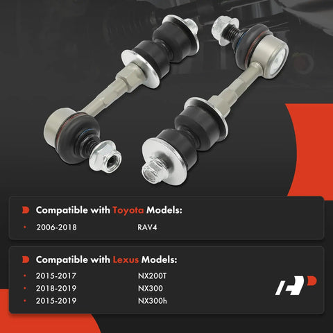 Rear Sway Bar Link Set For Toyota RAV4 2006 To 2018 And Lexus NX 2015 To 2019 Stabilizer End Links Two Pack beefed-up design