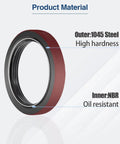 Outer 1045 steel and inner NBR structure of 4 Pack Beefed Up Trailer Hub Unitized Oil Seals For Dexter 9K 10K GD Axles Oil Bath Seals.