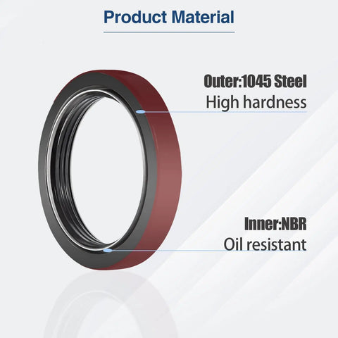 Outer 1045 steel and inner NBR structure of 4 Pack Beefed Up Trailer Hub Unitized Oil Seals For Dexter 9K 10K GD Axles Oil Bath Seals.