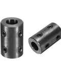 Rigid Shaft Coupling Five Eighth Inch Bore And One And Quarter Inch Outside Diameter Two Inch Length Black Oxide Plated Steel Four Set Screws