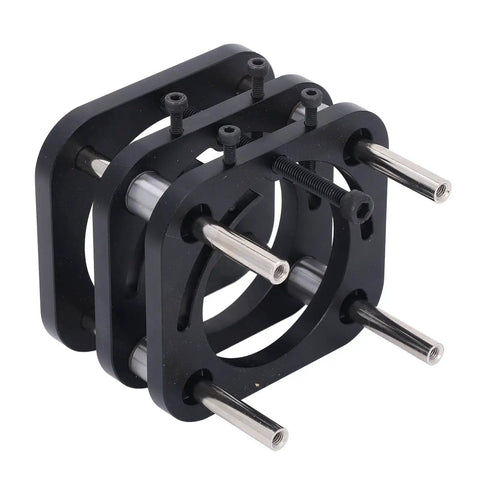 Router Lift Kit With Hand Crank 51mm Height Adjustment And Four Jaw Clamping Table System Universal Table For 64 To 66mm Woodworking Machines Aluminum Alloy Construction No Fuss Precision, black aluminum clamp assembly