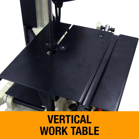 Rock Solid Heavy Duty Portable Miter Band Saw Featuring Smooth Hydraulic Descent And Tank Built Cast Iron Base For Sweet Lumber Cuts Plugged Directly Into Any Standard 110V Wall Socket For Weekend Projects