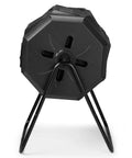 Front view of Dual Chamber 42 Gallon Outdoor Tumbling Composter With 360 Degree Rotation For Continuous Batch Composting
