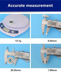 Accurate measurement image showing weights and dimensions of 20Pcs U Groove Plastic Coated 608ZZ Bearings With Concave POM Nylon Wheels.
