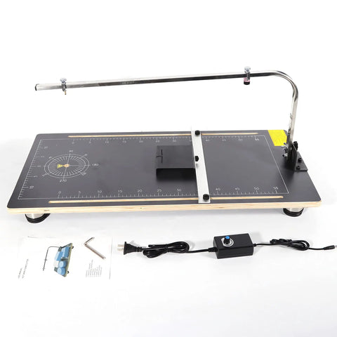 Heavy Duty Tabletop Hot Wire Foam Cutter Knockout Slicing Power For Styrofoam EPE KT Board adjustable angle and power switch.