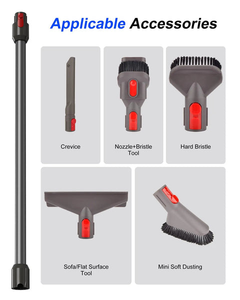 Quick Release Wand Extension Tube For V11 V10 V8 V7 Cordless Vacuums Replacement Part Long Reach 28.93 Inches Easy Snap Fit Iron Finish