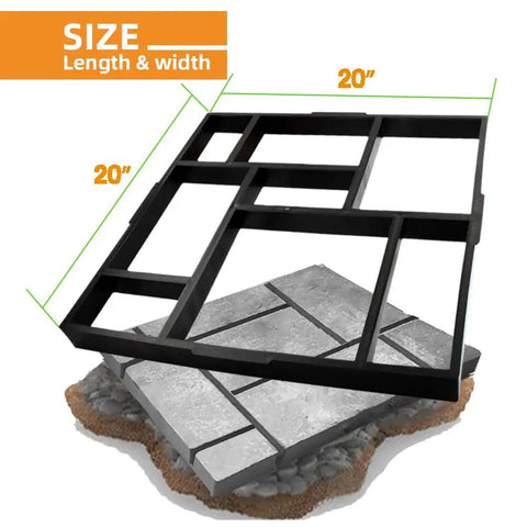 Plus Size 20 By 20 Inch Concrete Path Maker Mold Reusable Walk Maker Stepping Stone Paver For Lawn Patio Garden DIY 8 Grid Mold