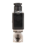 Front view of One Quarter Inch NPT Electric Solenoid Valve 24V DC Stainless Steel AISI316 Normally Closed for water, air, and gas control