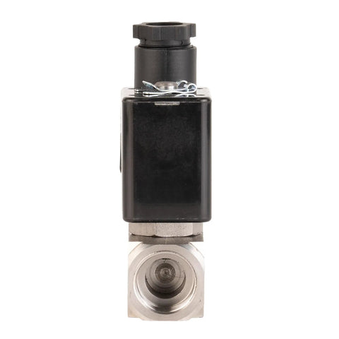 Three Eighths Inch NPT Electric Solenoid Valve 24V DC Stainless Steel AISI316 Normally Closed front view