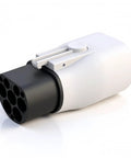Heavy Duty Type Two To Type One Electric Charger Adapter SAE J1772 Converter with black connector and white housing.