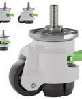 Heavy Duty Stem Leveling Casters Set Of 4, 2200 Lbs Load Capacity, adjustable leveling feet, 2-inch T60, close-up view