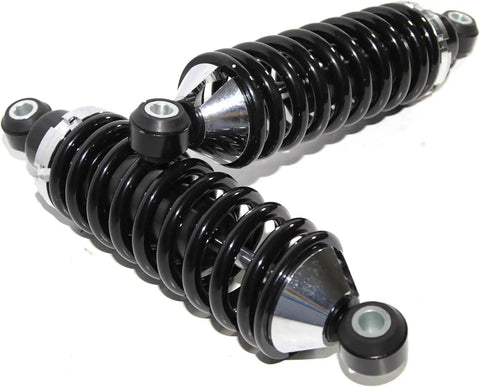 Rear Left And Right Street Rod Coil Over Shocks With Black Coated Springs 400 Pound Rate Smooth Ride And Precise Damping For Rear Suspension Five Eighth Inch Bolt Hole Beefed Up Street Performance Upgrade