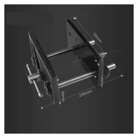 Heavy Duty 6.5 Inch Table Clamp With Rock Solid Quick Release Vise showing dimensions and details for optimal gripping of round pipes.