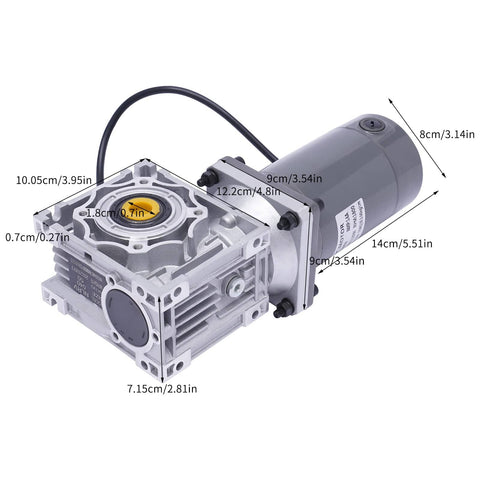 12V Variable Speed Worm Gear Reducer Motor RV40 120W 50K High Torque Adjustable Reversible Self Locking Worm Geared Reduction Motor