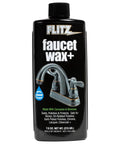 Faucet Wax Plus 7.6oz USA Made Water Based Cleaner And Polish bottle with faucet illustration