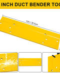 12 Inch Sheet Metal Bending Tool for HVAC ductwork and roofing projects, yellow hand folding bar with two fold depths.