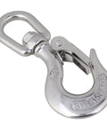 Bulletproof 304 Stainless Steel Swivel Eye Lifting Hook With 360 Degree Spin And Round Loop for heavy haul rigging.
