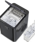 Quick Bullet Ice Maker For Countertop No Fuss Cleanup Makes Fresh Cubes In Six Minutes with clear ice cubes ready for use.