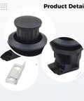 2 Pack Black Plastic Push To Close Latches With Embedded Push Button, 1.5 Inch Cabinet Locks For RVs And Camper Cupboards