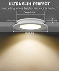 Tough As Nails 2.75 Inch Slim Recessed Ceiling Light With Dimmable LED Puck showing cutout and diameter dimensions for RV use.