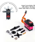 High Torque 6V Waterproof Digital Full Metal Gear Servo Set With 40Kg Torque 25T Arm For RC Cars Crawlers IP66 Rated