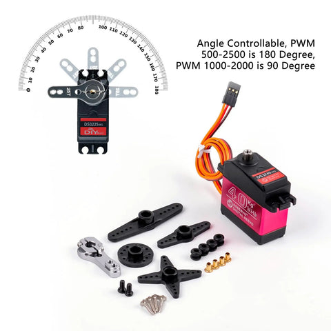 High Torque 6V Waterproof Digital Full Metal Gear Servo Set With 40Kg Torque 25T Arm For RC Cars Crawlers IP66 Rated