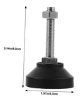 Heavy Duty Adjustable Furniture Levelers Fully Threaded Table Legs For Cabinets And Chairs Built Tough Floor Feet with black base and metal shaft.