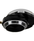 Tilt Shift Lens Mount Adapter For Pentacon 6 Kiev 60 Lenses On Canon EOS EF EF-S With Gen 10 Focus Confirmation Chip, Infinity Focus, 20mm Shift, 10 Degree Tilt, 360 Degree Rotation, black metal lens adapter with shift lever