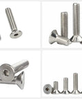 360 Pcs Metric M2 304 Stainless Steel Flat Head Hex Socket Cap Bolts Screws Nuts Set M2 To 20mm Assortment Kit For DIY Projects