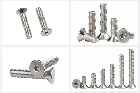 360 Pcs Metric M2 304 Stainless Steel Flat Head Hex Socket Cap Bolts Screws Nuts Set M2 To 20mm Assortment Kit For DIY Projects