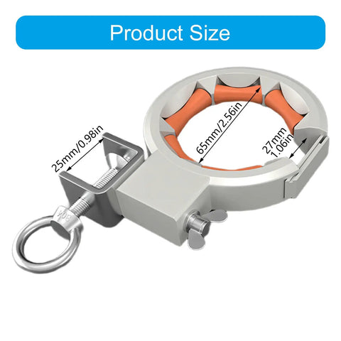 Bridge Cable Guide Tool With 65mm Opening Roller And 330 Degree Adjustable Clamp For Construction Wiring And Conduits Smooth Spindle Rollers That Prevent Wire Abrasion And Fit Inner Outer Edges For Multi Angle Pulling, product size