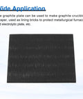 Rectangle Graphite Block Set 50x50x2mm High Purity Graphite Electrode Plates For Melting Metal, Casting And Electrolysis, Pro Grade Ingot Sheets Pack Of 5 shown with text about wide application
