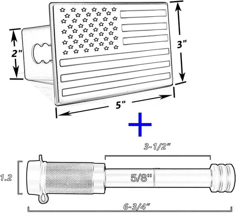 All American Patriotic Trailer Hook Cover And Lock Set For 2-Inch Receiver, Heavy Duty Aluminum Housing With American Flag Emblem