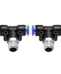 8mm Pneumatic Air Line Fitting Tee NPT 1 Quarter Inch Quick Push To Connect Brass Branch Tee Connector For Industrial Air Systems