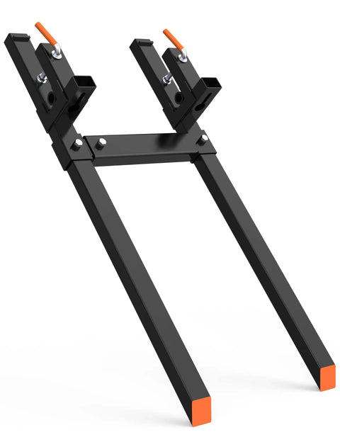 60 Inch 2000 Lbs Heavy Duty Pallet Forks For Loader Buckets And Skid Steers With Adjustable Stabilizer Bar Clamp On Design