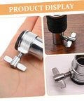 10 Piece Drum Kit Top Screw Fastener Set Durable Aluminum Drum Bolts for Secure Cymbal Attachment shown in detail and close-up views.