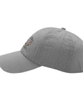 Side view of the Final Inning Cool Hat For Women Breathable Cap with ventilated top in light gray